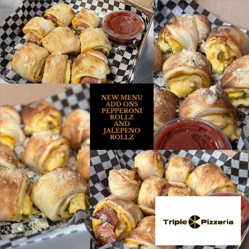 Jalapeño rollZ with cheddar chipotle sauce, mozzarella and garlic butter at Triple C Pizzeria Winnipeg