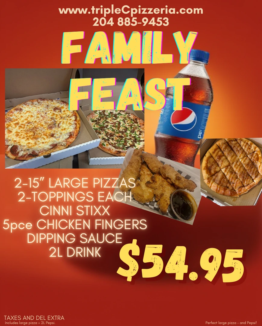 Special offer at Triple C Pizzeria Winnipeg