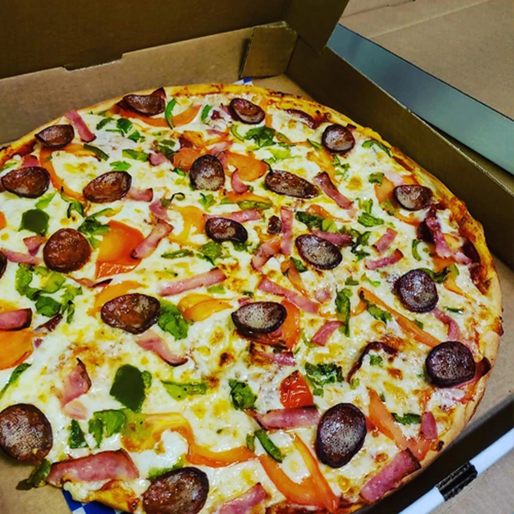 Classic pepperoni pizza with mozzarella and house sauce at Triple C Pizzeria Portage Avenue Winnipeg