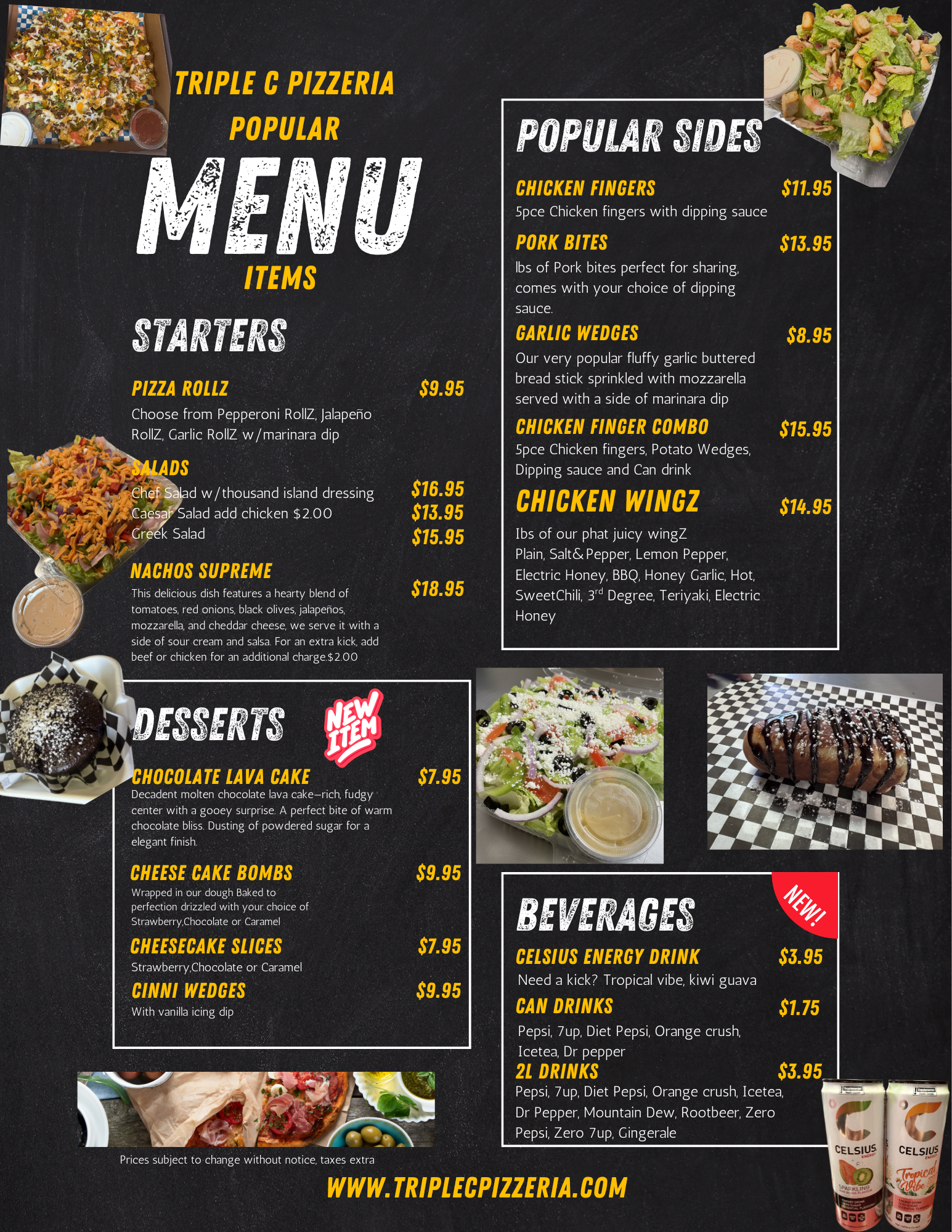 Menu cheesecake bombs